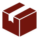 Icône de boîte d'emballage rouge